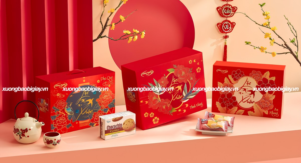Hộp giấy đựng quà tết in theo yêu cầu
