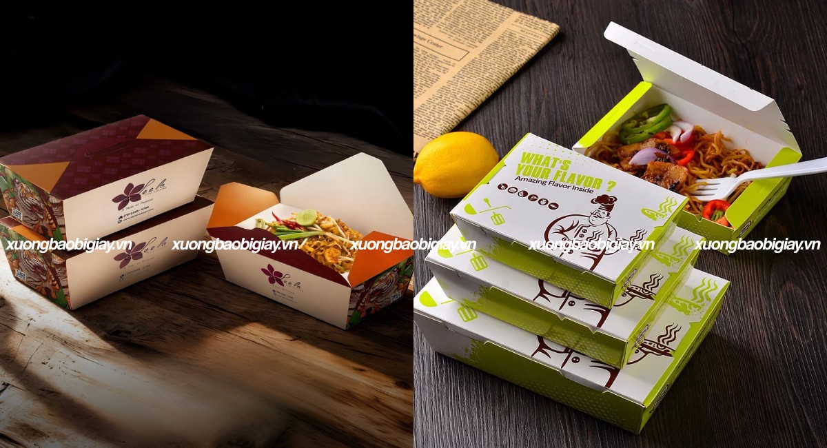 Hộp giấy đựng thức ăn in theo yêu cầu