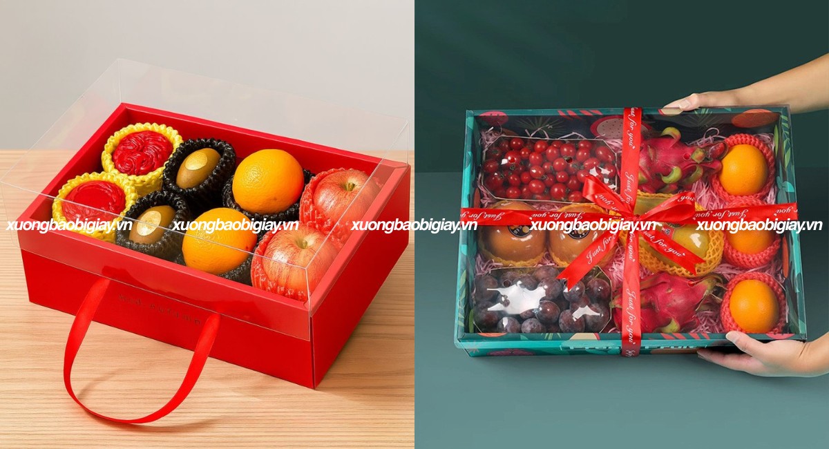 Kích thước khay giấy đựng hoa quả