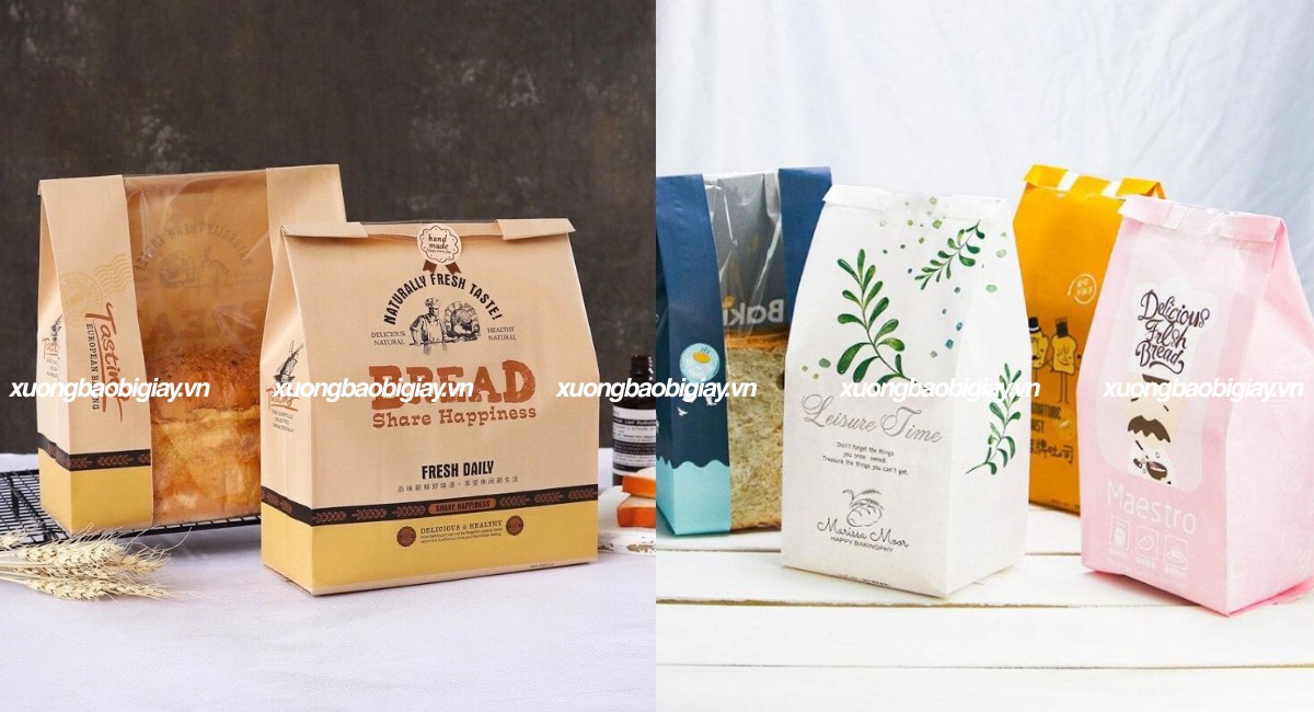 Túi giấy đựng bánh mì hoa cúc