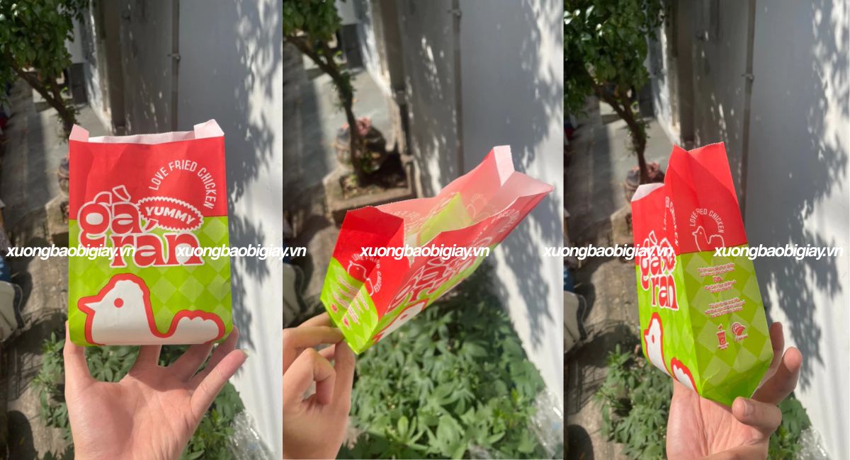 In túi giấy đựng gà rán