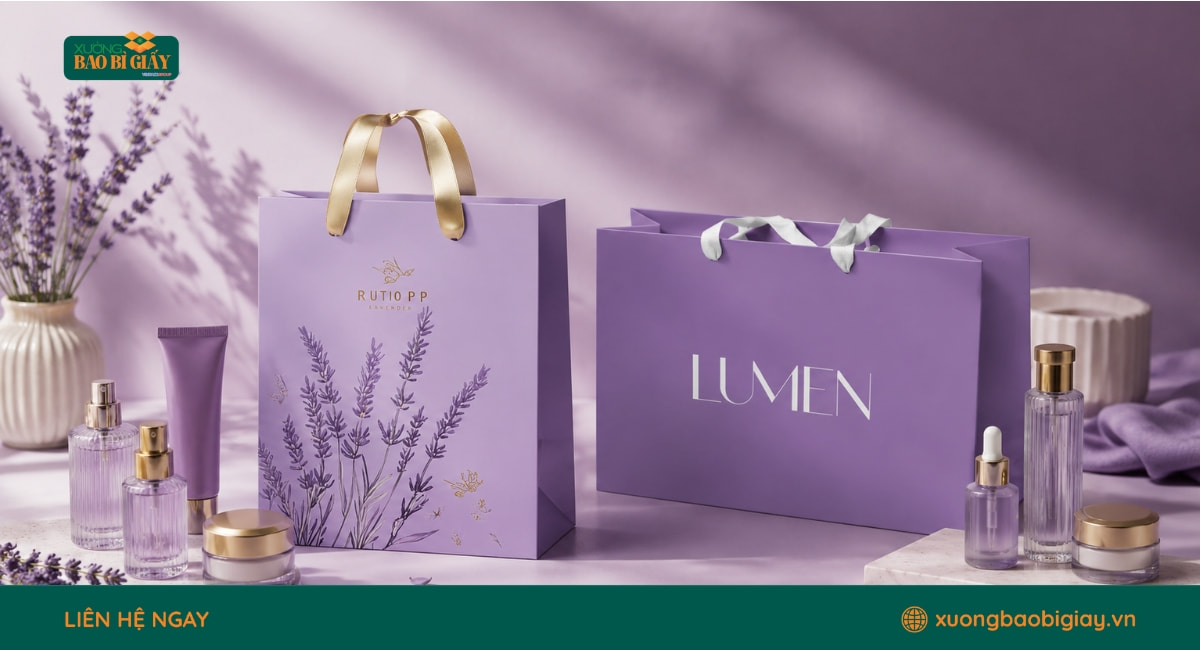 Túi giấy mỹ phẩm in logo là giải pháp quảng bá thương hiệu hiệu quả ngay trên bao bì sản phẩm