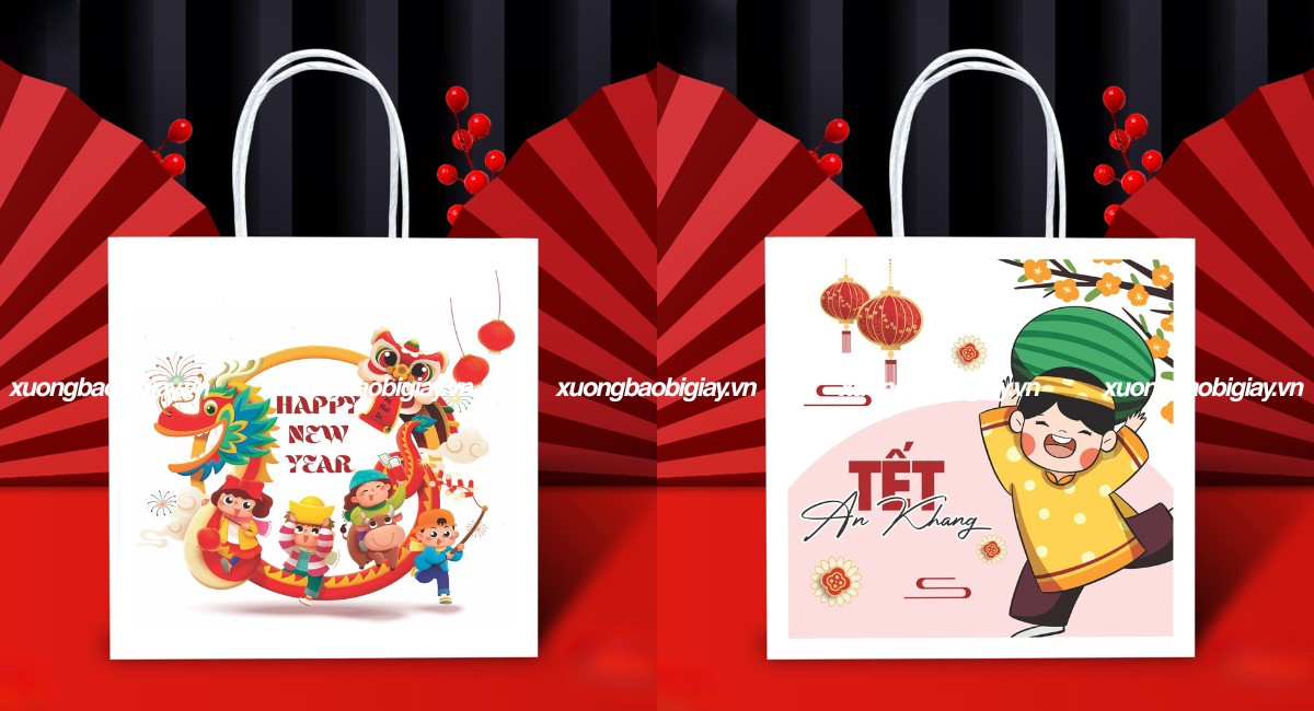 In túi giấy đựng quà Tết