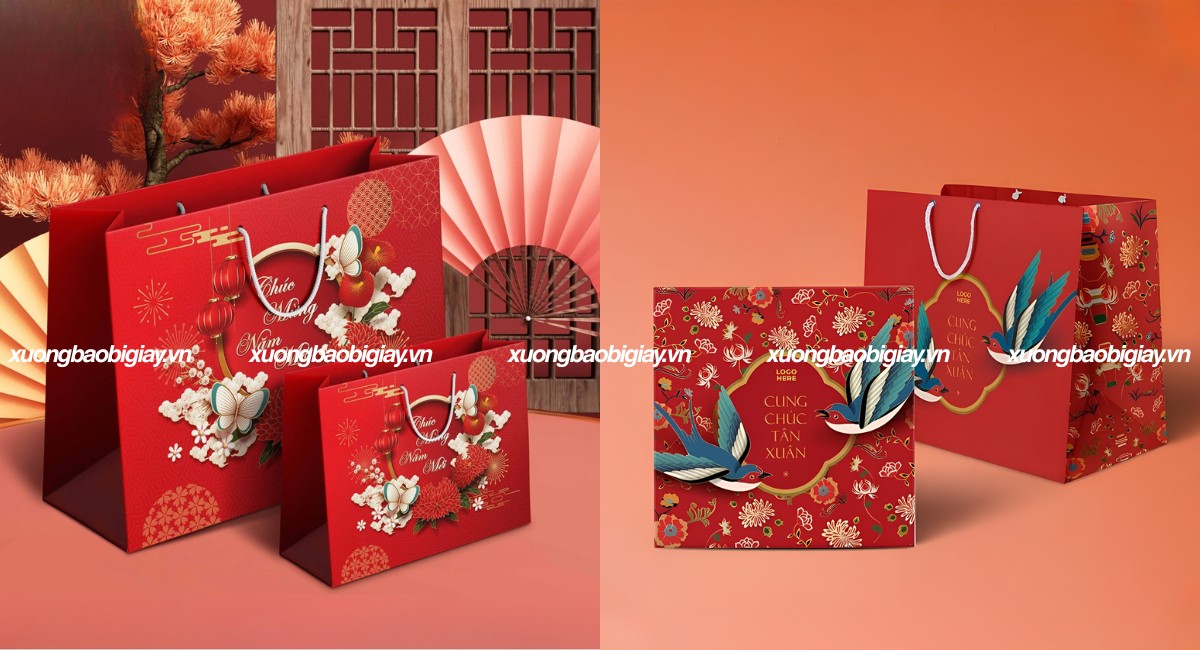 In túi giấy đựng quà Tết