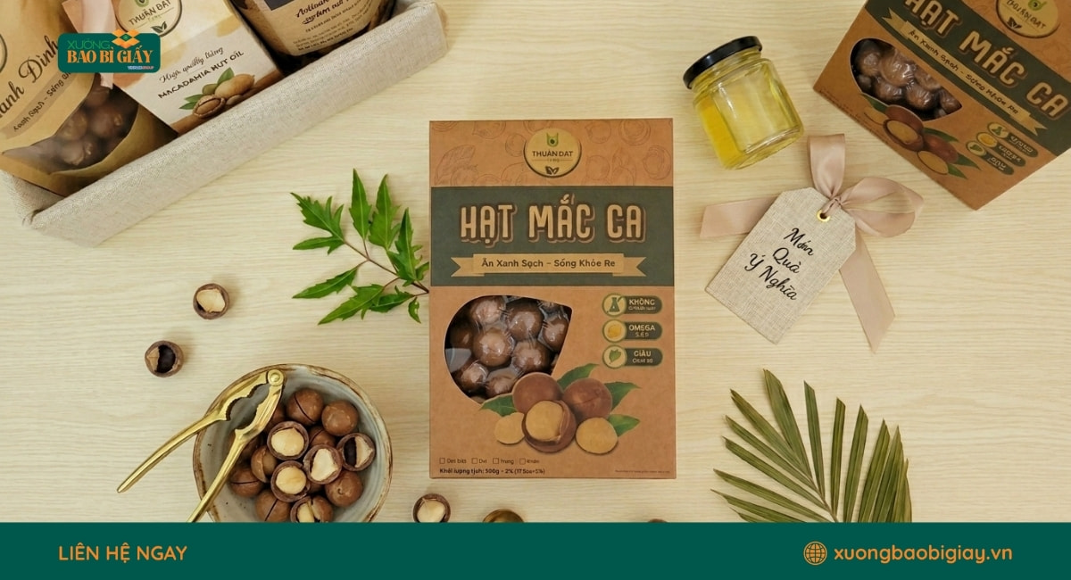 Một số lưu ý khi thiết kế hộp giấy đựng hạt macca
