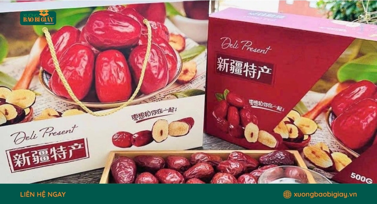Những thông tin cần in trên hộp giấy đựng táo đỏ