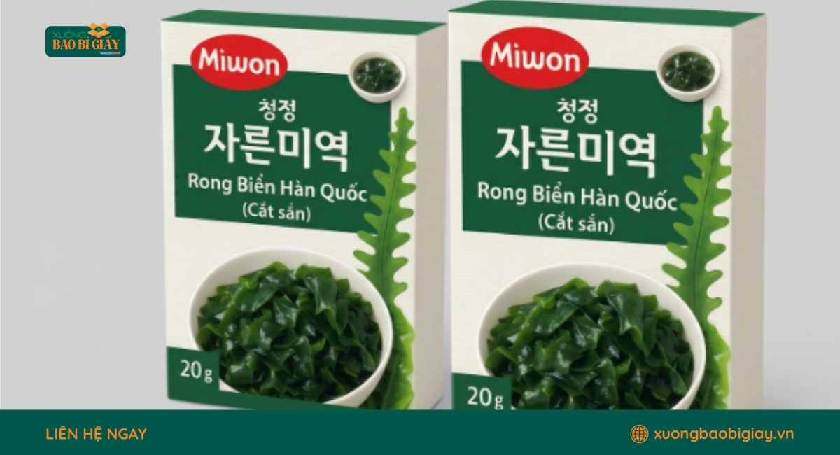 In hộp giấy đựng rong biển với nhiều kiểu dáng sáng tạo, đáp ứng đa dạng nhu cầu đóng gói.