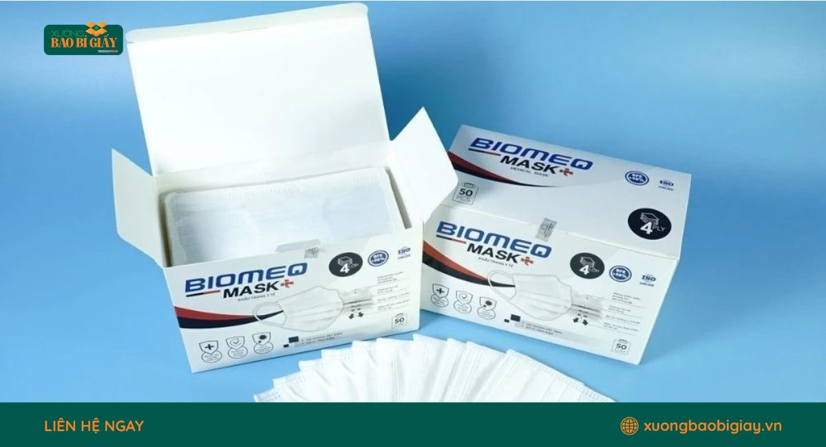 Hộp giấy đựng khẩu trang đa dạng kích thước chống bụi bẩn và tiện dụng khi dùng