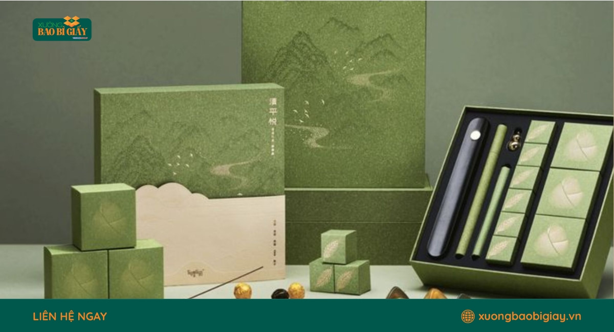 Chất liệu giấy cao cấp được sử dụng trong hộp quà tặng tạo nên vẻ ngoài sang trọng