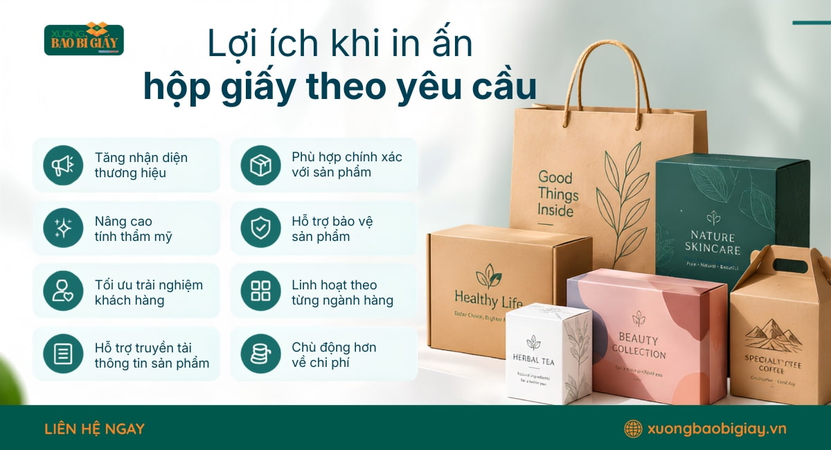 Lợi ích khi in ấn hộp giấy theo yêu cầu