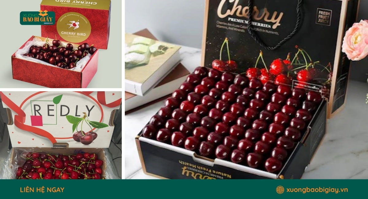 Mẫu hộp giấy đựng cherry làm quà biếu ấn tượng
