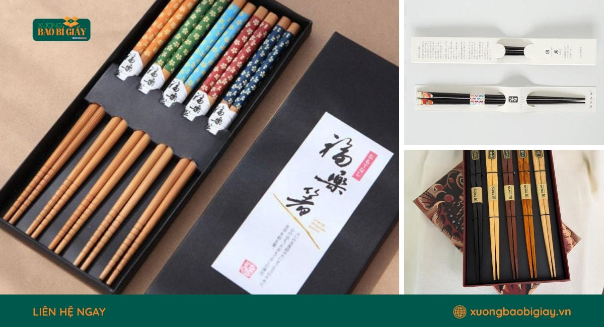 Xưởng Bao Bì Giấy nhận thiết kế và in hộp giấy đựng đũa sang trọng theo yêu cầu doanh nghiệp.