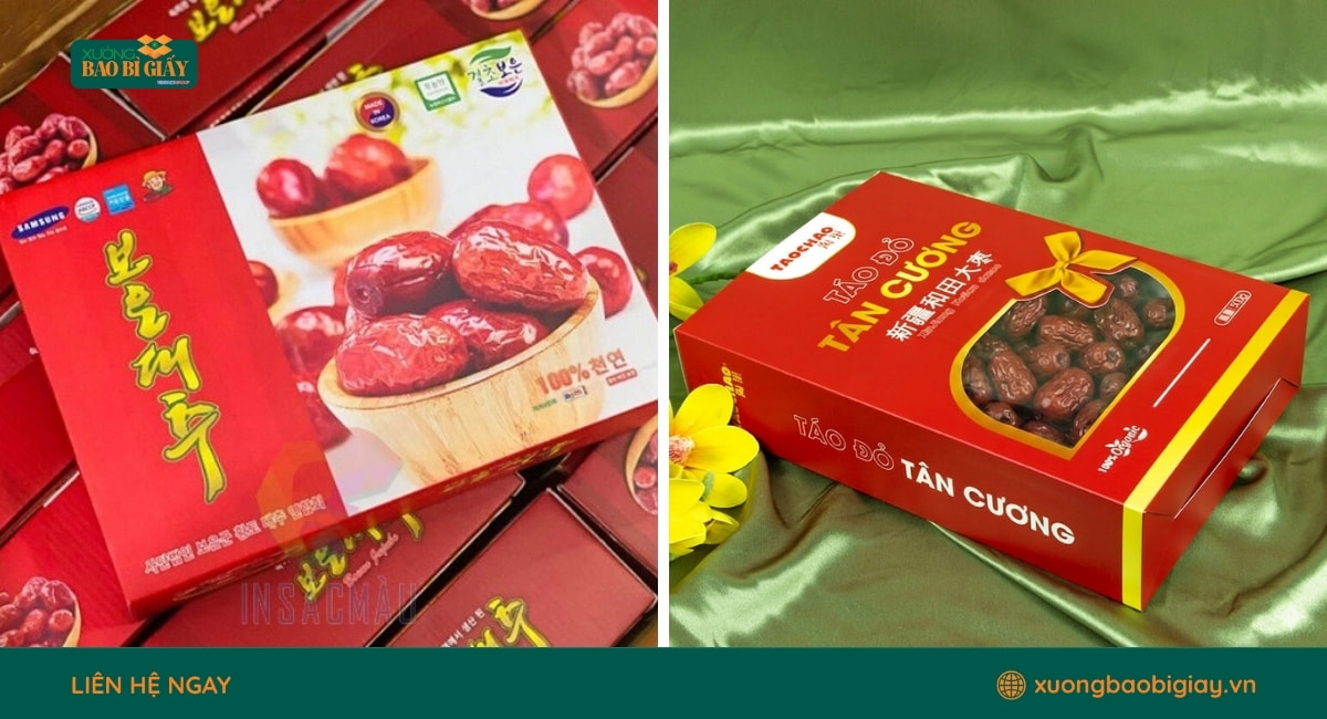 Mẫu hộp giấy đựng táo đỏ đẹp mắt thu hút khách hàng