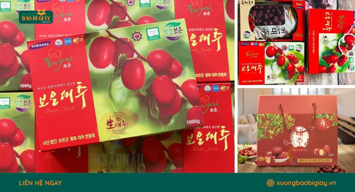 Xưởng sản xuất hộp giấy đựng táo đỏ hỗ trợ thiết kế mẫu riêng theo phong cách thương hiệu doanh nghiệp.