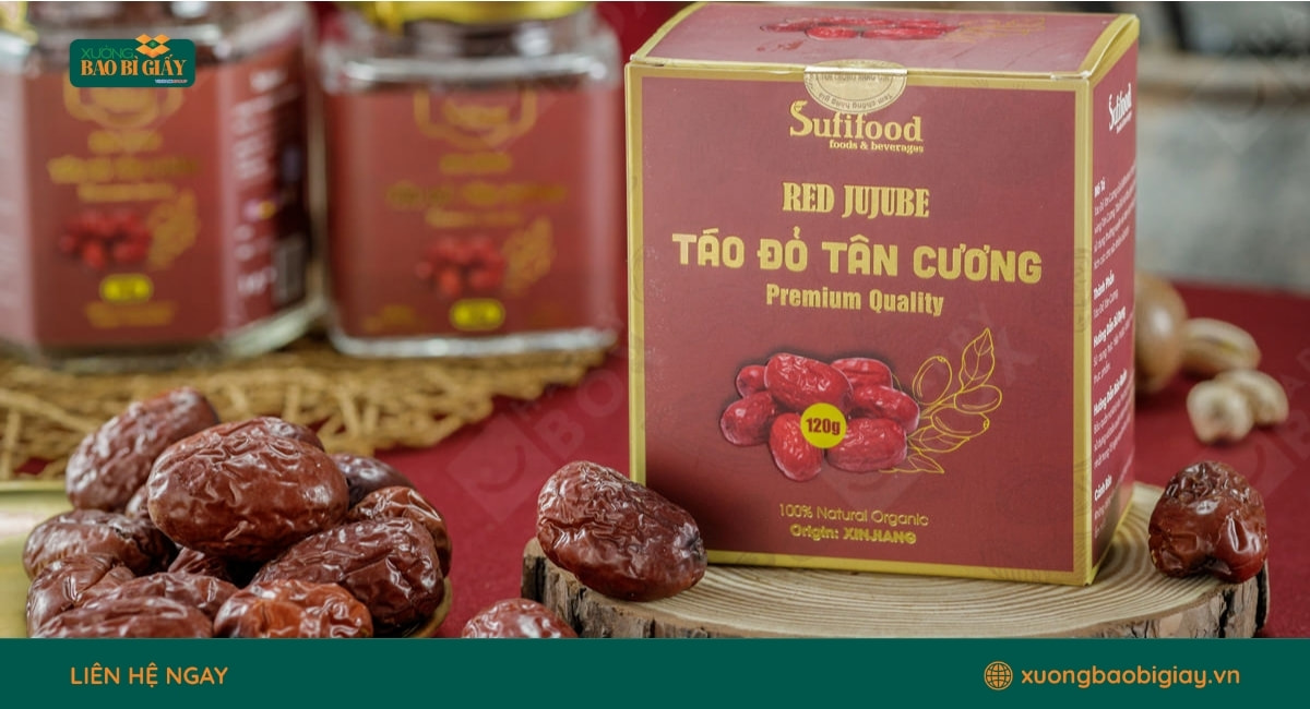 Mẫu hộp giấy đựng táo đỏ in logo thương hiệu giúp doanh nghiệp tăng độ nhận diện trên thị trường.