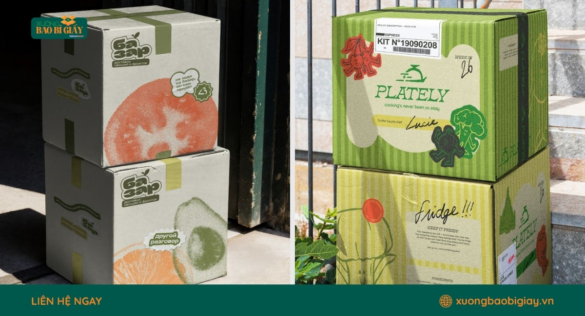 Mẫu thùng carton in ấn sắc nét hỗ trợ tăng độ nhận diện và giá trị thương hiệu.