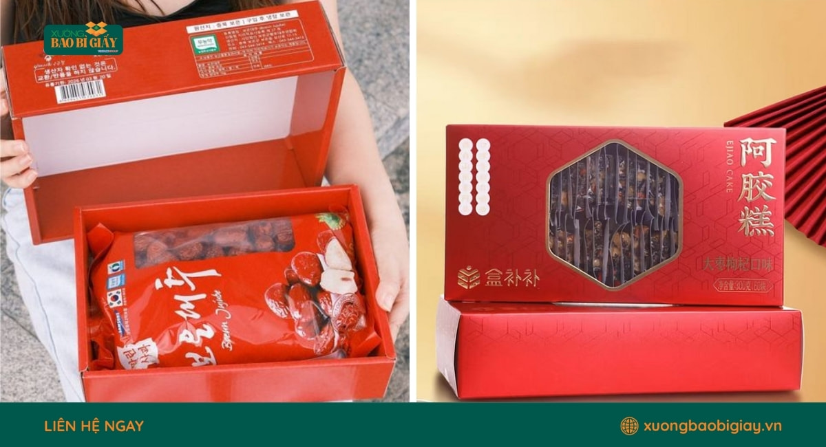 Quy cách in của hộp giấy đựng táo đỏ
