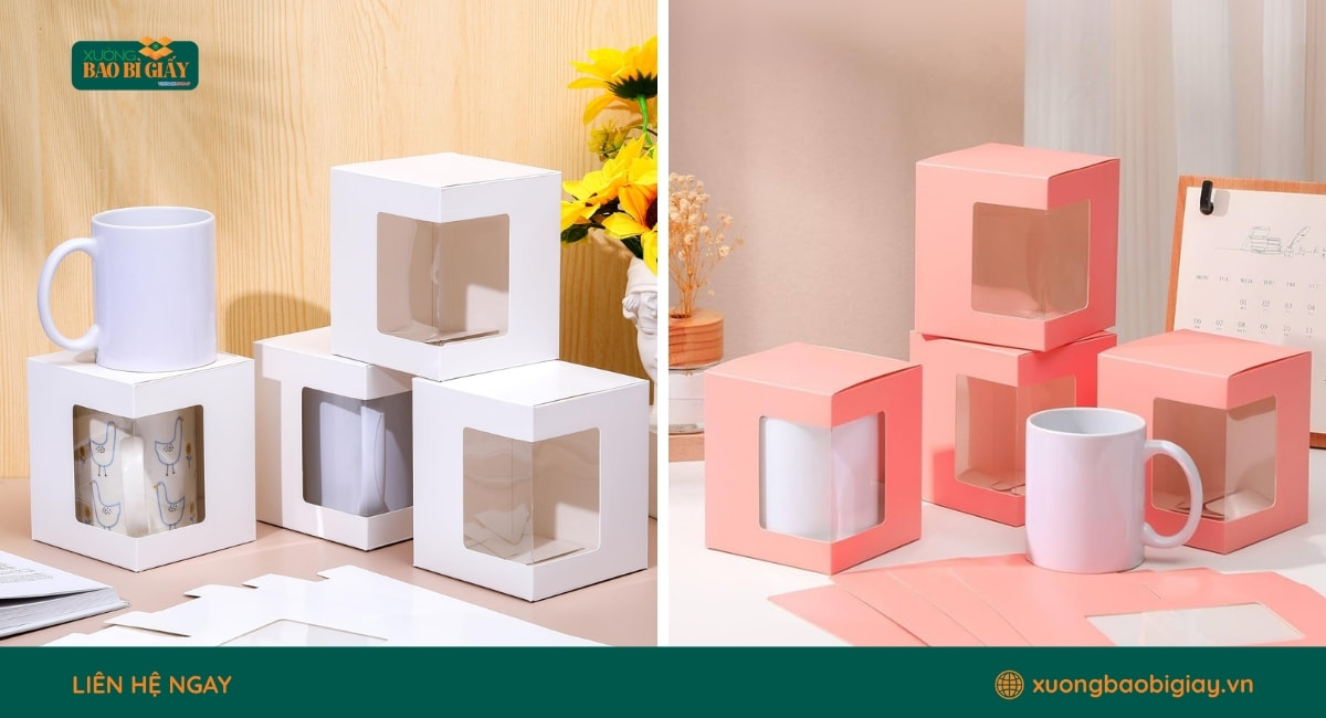 Hộp giấy đựng ly thủy tinh hỗ trợ bảo quản và trưng bày sản phẩm đẹp mắt