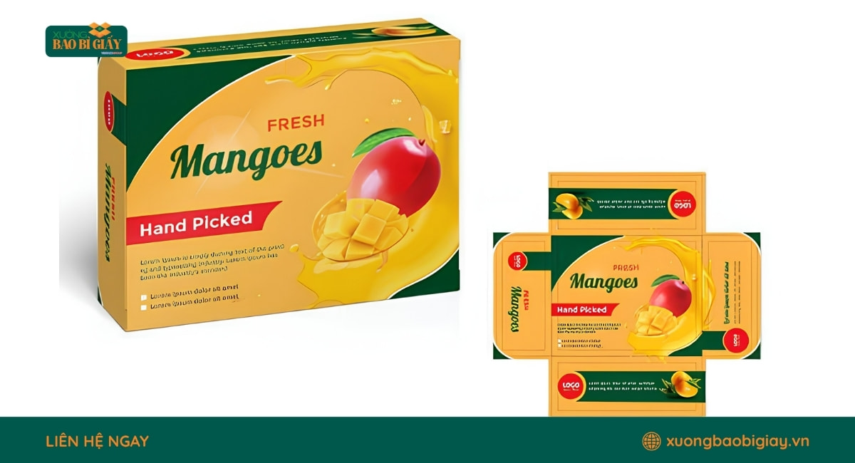 Thiết kế và in ấn thùng giấy carton đựng xoài