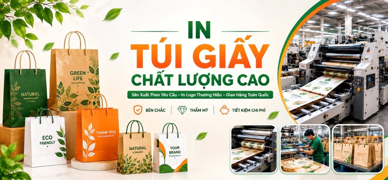 In Túi Giấy Theo Yêu Cầu - Chất Lượng Ổn Định, Bảo Hành 100%
