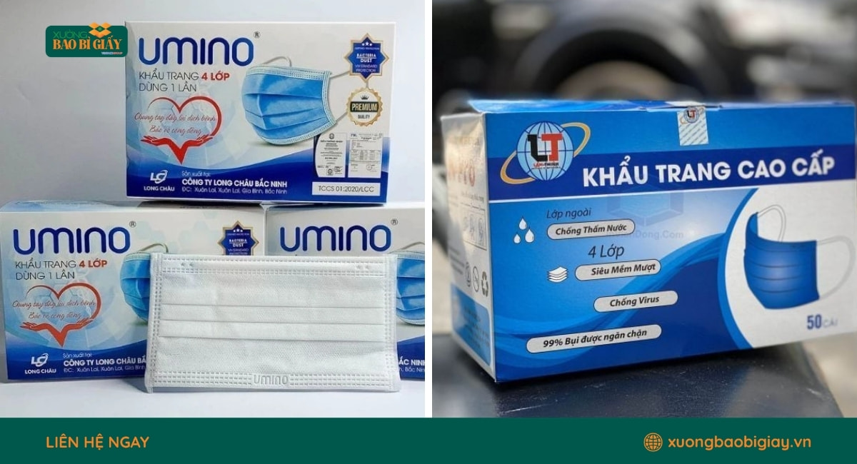 Hộp giấy đựng khẩu trang cao cấp đạt chuẩn xuất khẩu