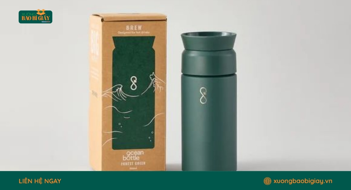 Hộp giấy đựng ly giữ nhiệt chất liệu kraft thân thiện môi trường