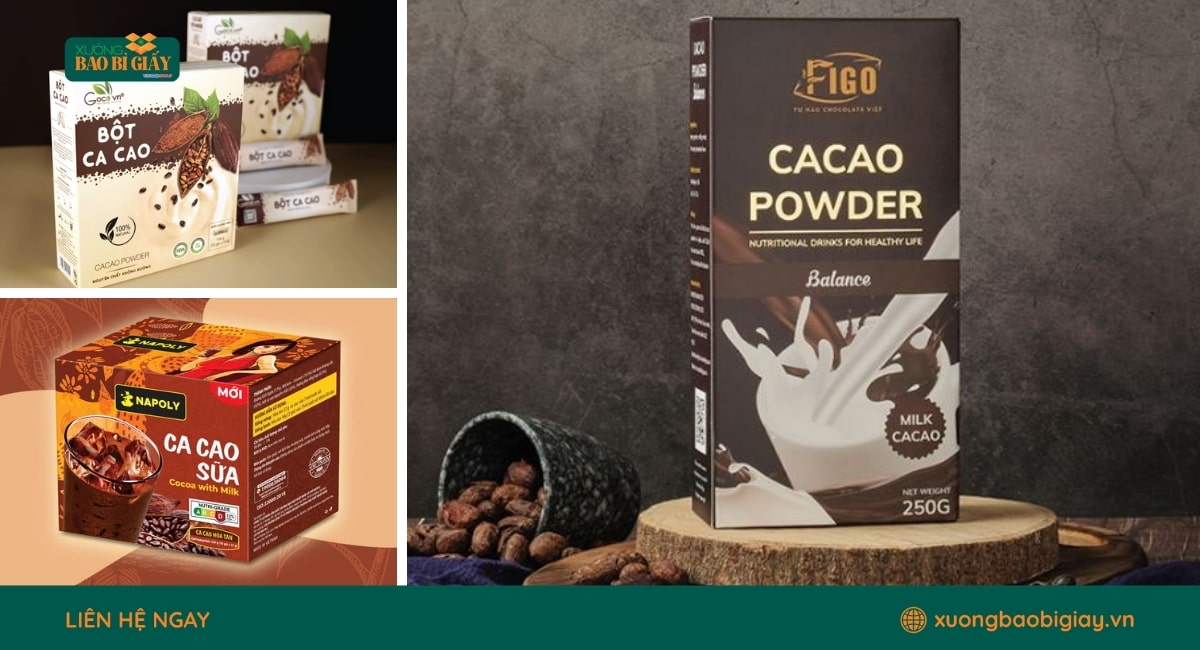 Xưởng Bao Bì Giấy chuyên sản xuất và in hộp giấy đựng cacao theo bộ nhận diện thương hiệu