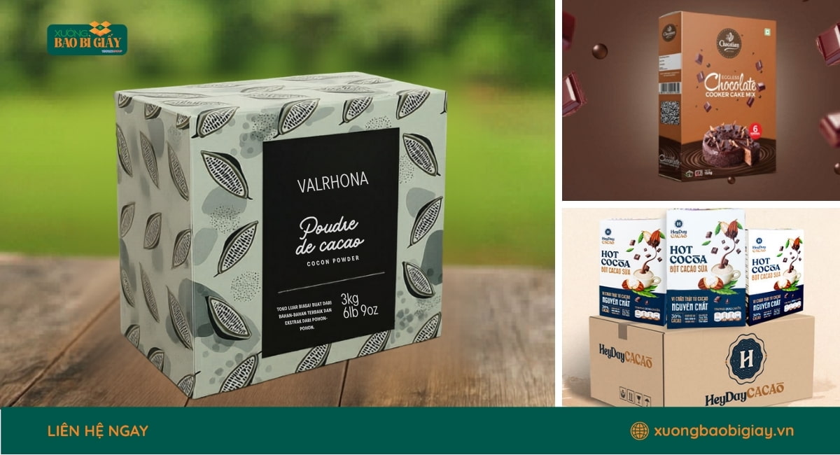 Mẫu hộp giấy đựng cacao đẹp mắt tại Xưởng Bao Bì Giấy