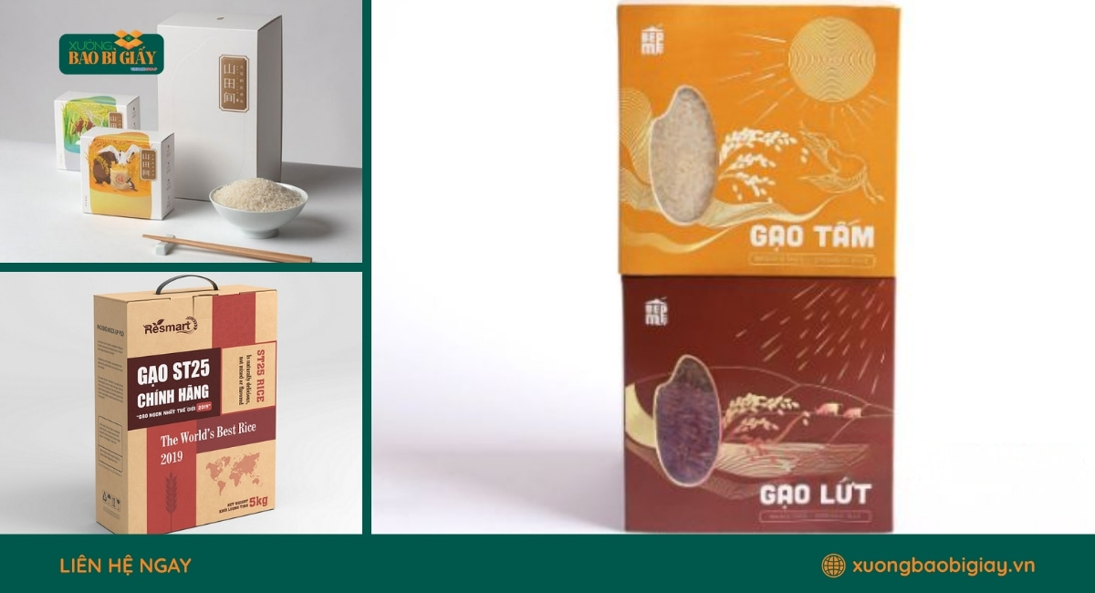 Hộp giấy đựng gạo giúp nâng cao giá trị thương hiệu và bảo quản sản phẩm hiệu quả