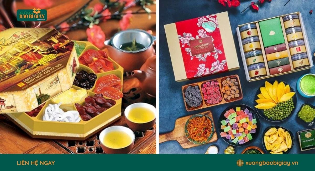 Quy cách in ấn hộp giấy đựng mứt tết