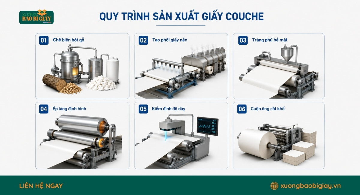Quy trình sản xuất giấy Couche tại xưởng