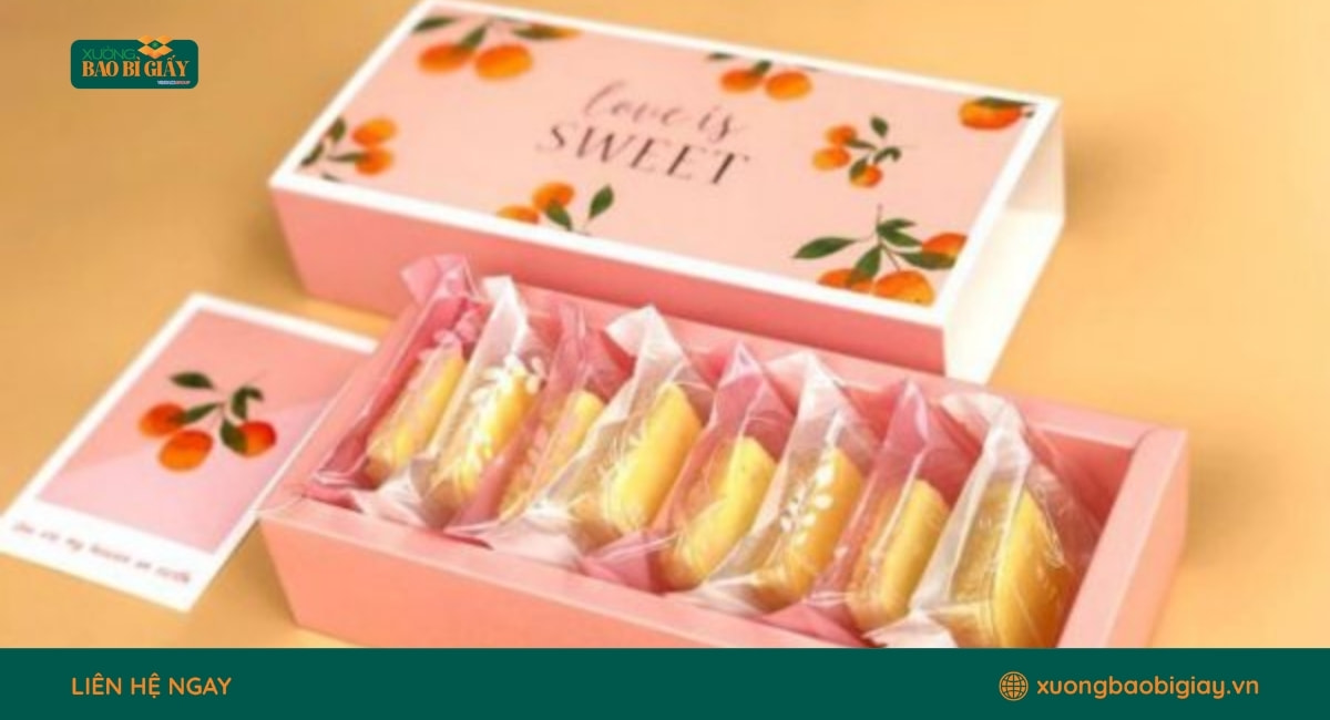 Hộp giấy đựng bánh dứa giúp bảo quản sản phẩm tốt hơn và nâng cao giá trị thương hiệu.