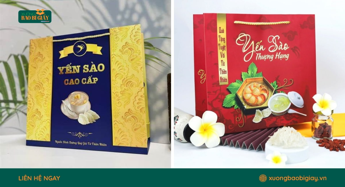 Túi giấy đựng yến sào cao cấp tôn vinh giá trị món quà sức khỏe