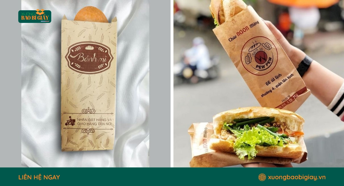 Túi giấy Kraft giúp bảo quản bánh mì giòn ngon và đảm bảo vệ sinh thực phẩm