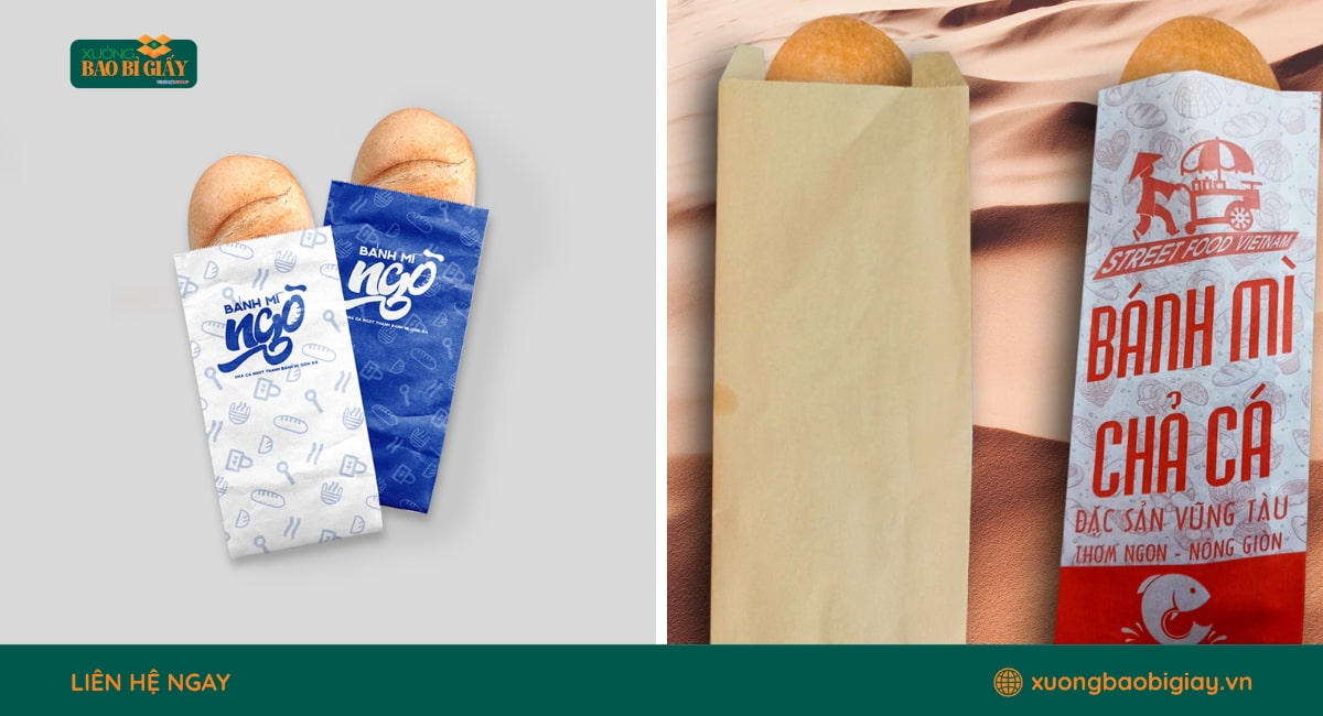 Túi giất kraft thấm hút dầu mỡ giúp bánh mì luôn được thơm ngon