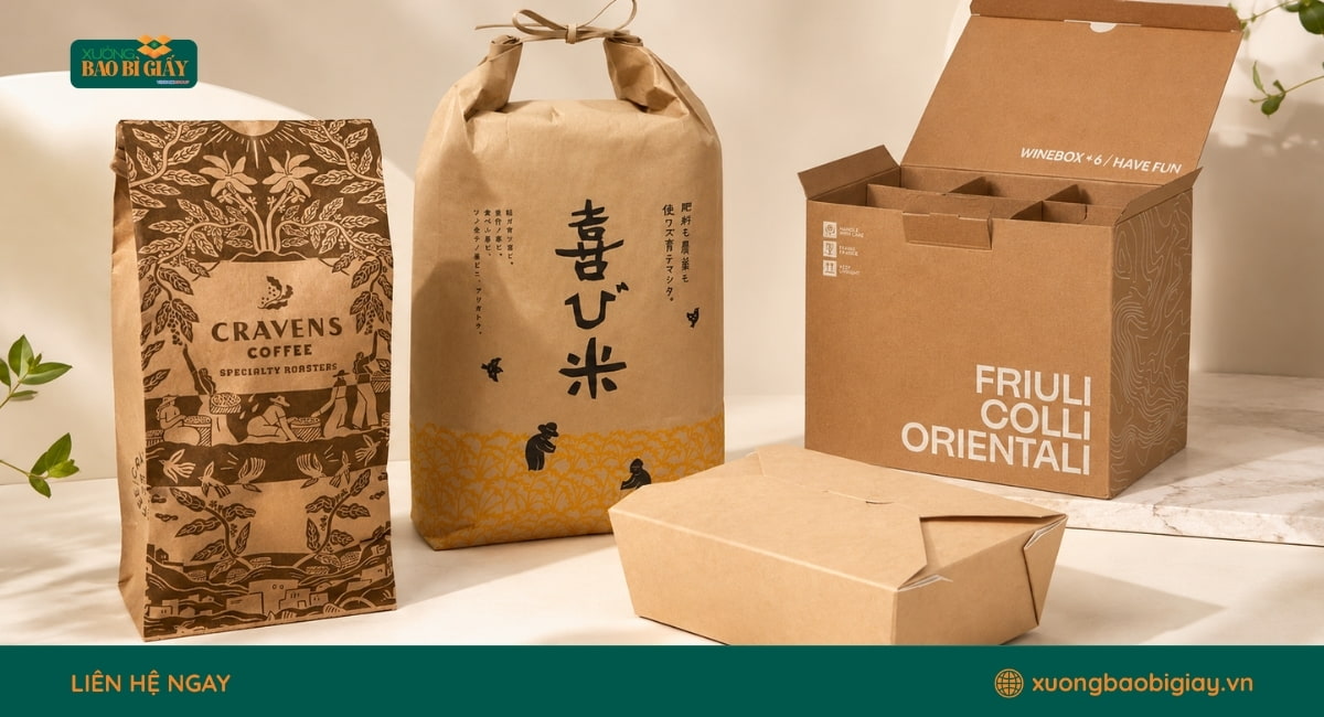 Ứng dụng của giấy Kraft trong sản xuất và in ấn bao bì giấy