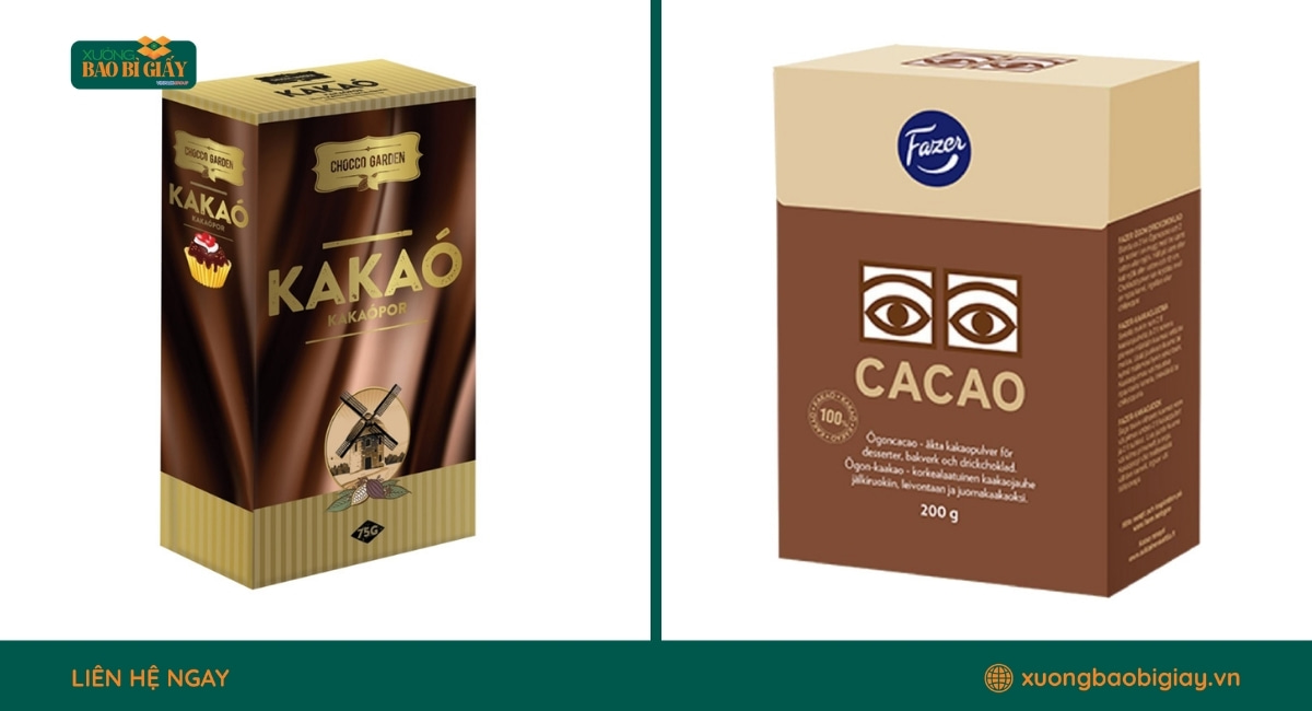 Hộp giấy đựng cacao bảo vệ sản phẩm khỏi bụi bẩn, chất liệu thân thiện môi trường