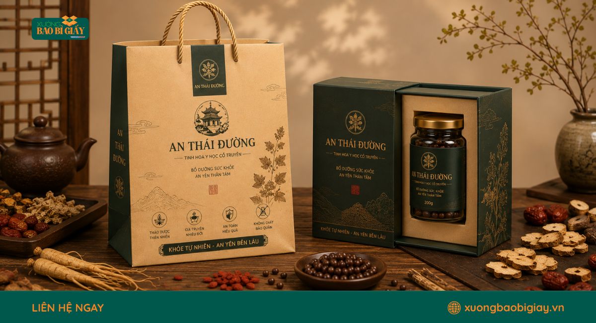 Thông tin cần in trên túi giấy đựng thuốc bắc
