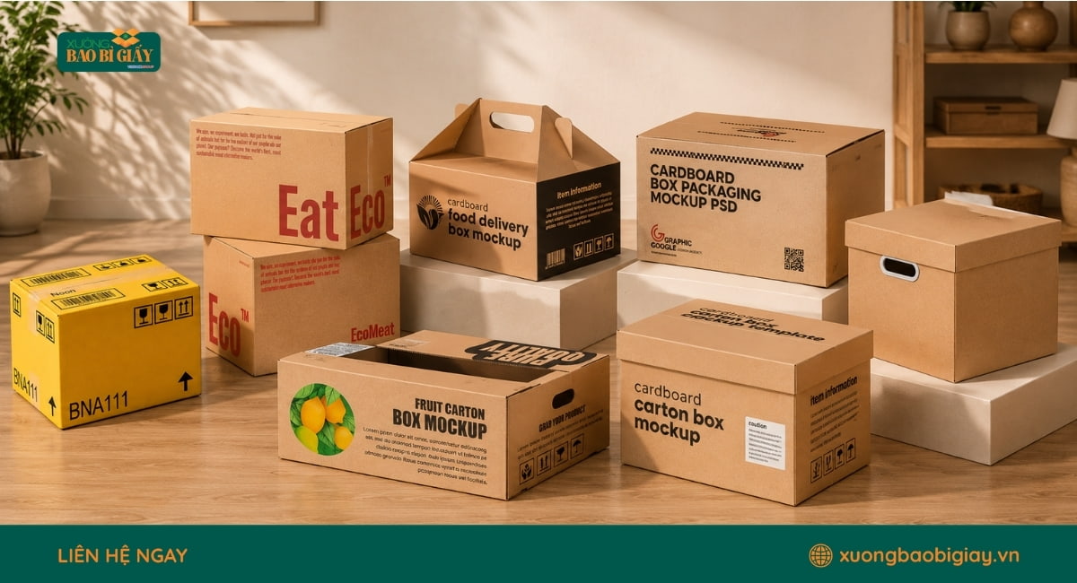 Thùng carton 5 lớp đa dạng kiểu dáng, dễ tùy chỉnh theo kích thước sản phẩm và mục đích sử dụng của doanh nghiệp.