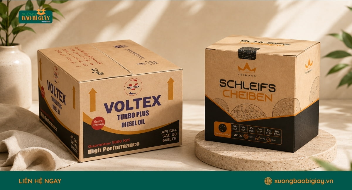 Phân loại thùng carton 5 lớp theo sóng giấy, hỗ trợ tăng độ cứng, khả năng chịu nén và chống va đập hiệu quả.