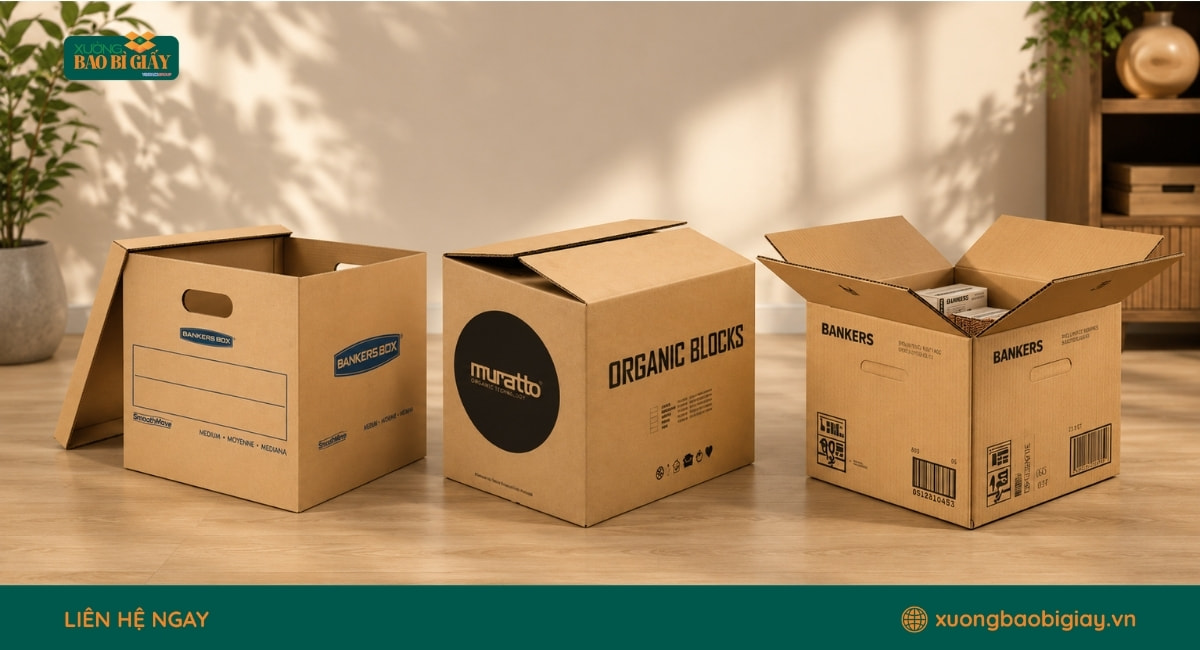 Thùng carton 5 lớp thiết kế theo yêu cầu, tối ưu kiểu dáng, kết cấu và hình ảnh in ấn cho từng ngành hàng.