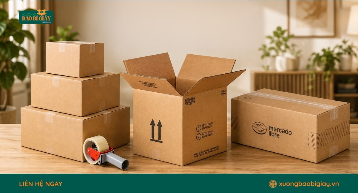 Phân loại thùng carton 7 lớp theo sóng giấy, đáp ứng nhu cầu chịu lực cao, chống móp méo và bảo vệ kiện hàng tốt hơn.
