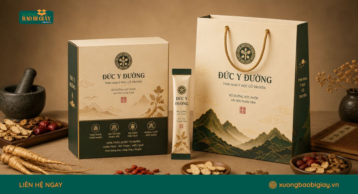 Túi giấy đựng thuốc đông y thiết kế theo yêu cầu riêng