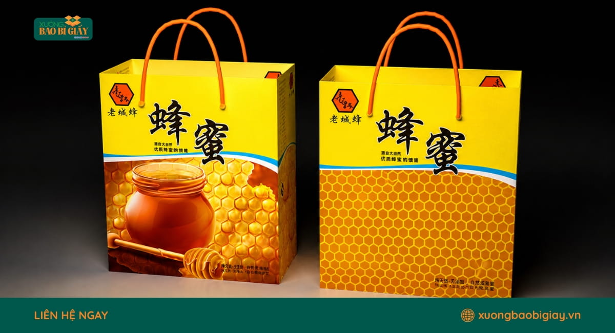 Túi giấy đựng hũ mật ong cao cấp phù hợp làm quà tặng ý nghĩa