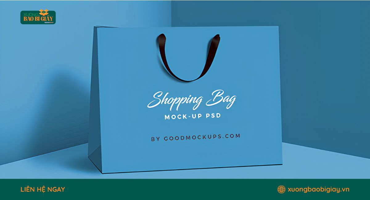 Mẫu túi giấy đựng túi xách dáng ngang