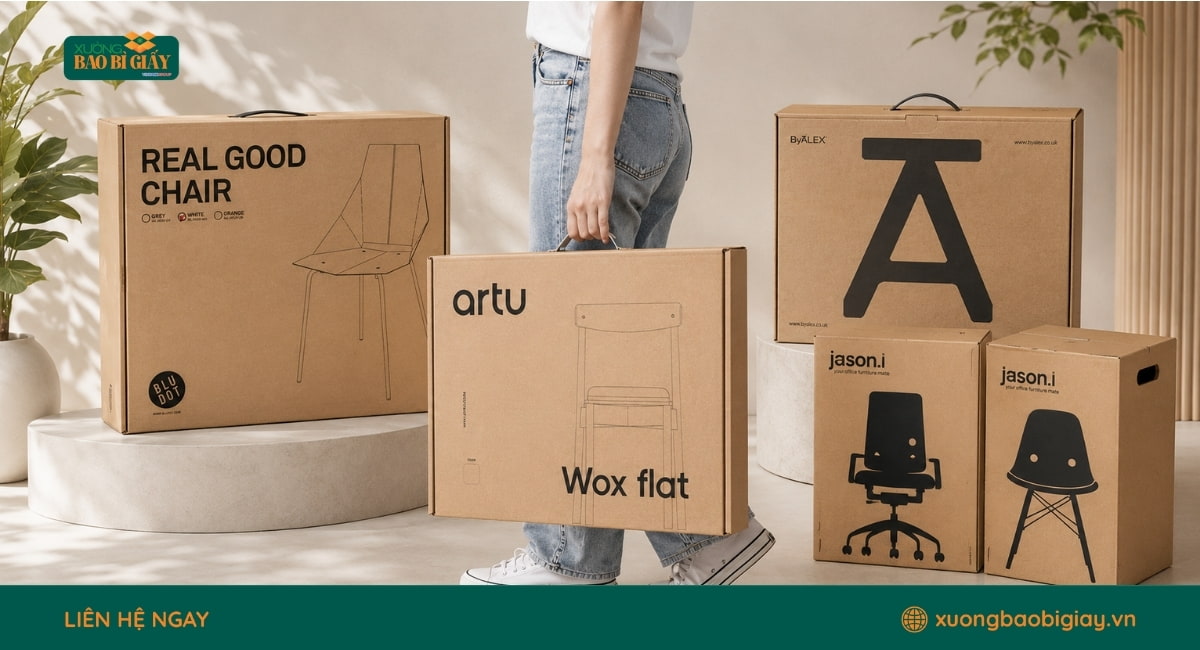 Ứng dụng thùng carton 7 lớp trong đóng gói hàng công nghiệp, thiết bị điện tử, đồ gia dụng, máy móc và hàng xuất khẩu.