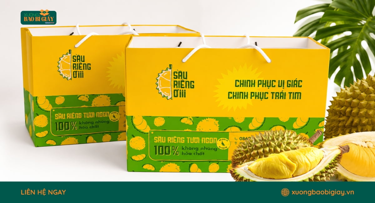 Xưởng sản xuất túi giấy đựng sầu riêng uy tín