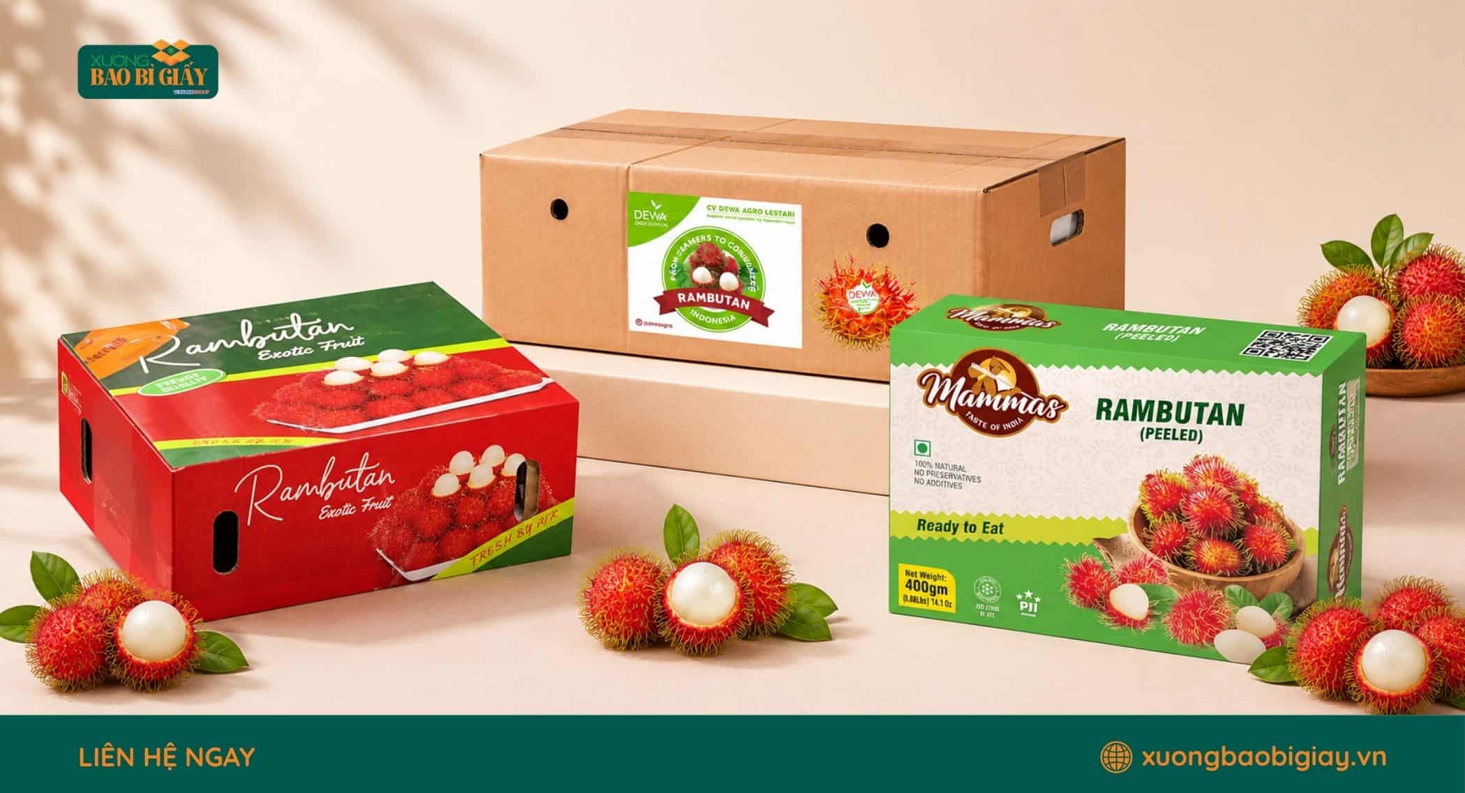 Những yếu tố cần lưu ý khi sản xuất thùng carton đóng gói chôm chôm