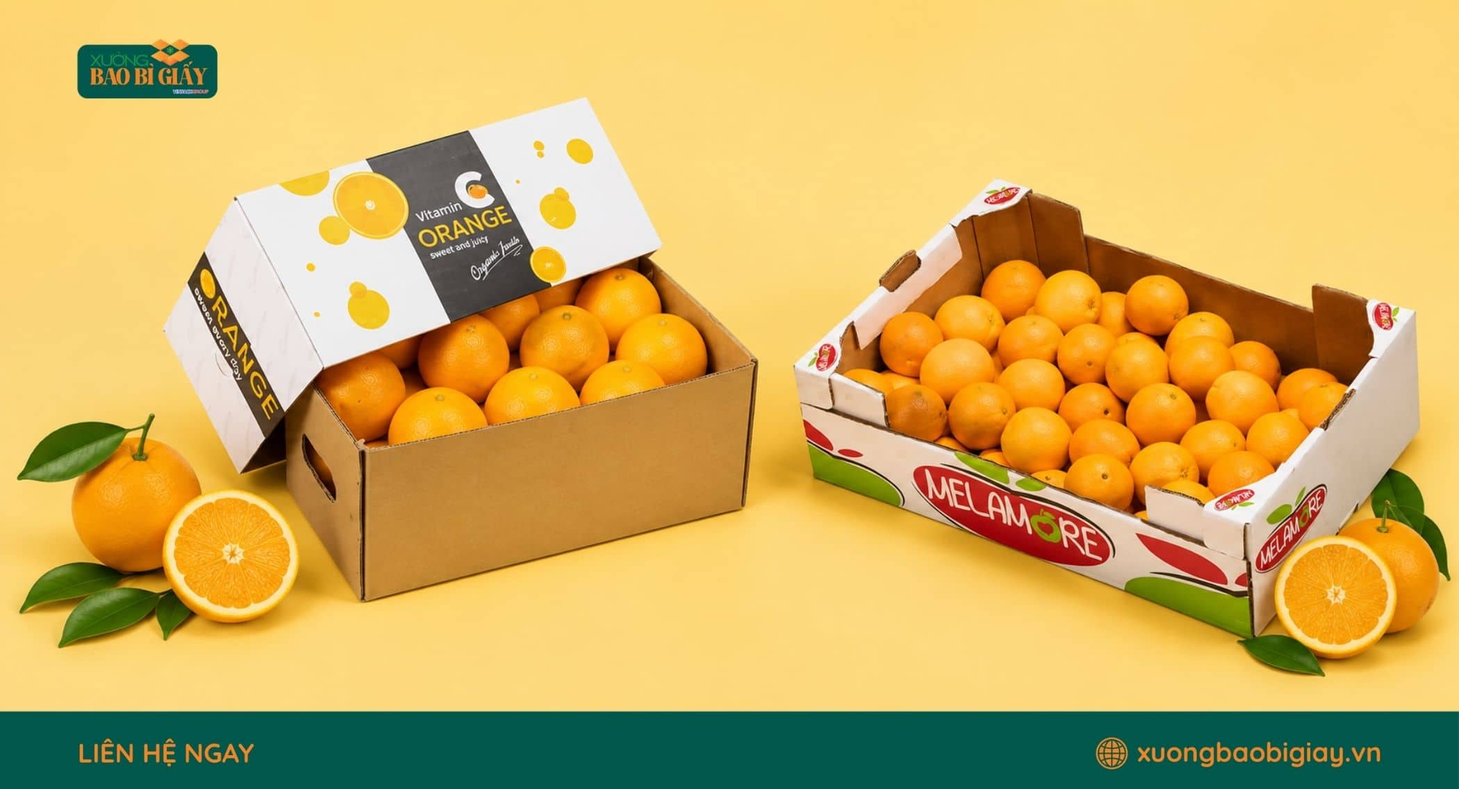 Công nghệ in thùng carton đựng cam theo yêu cầu