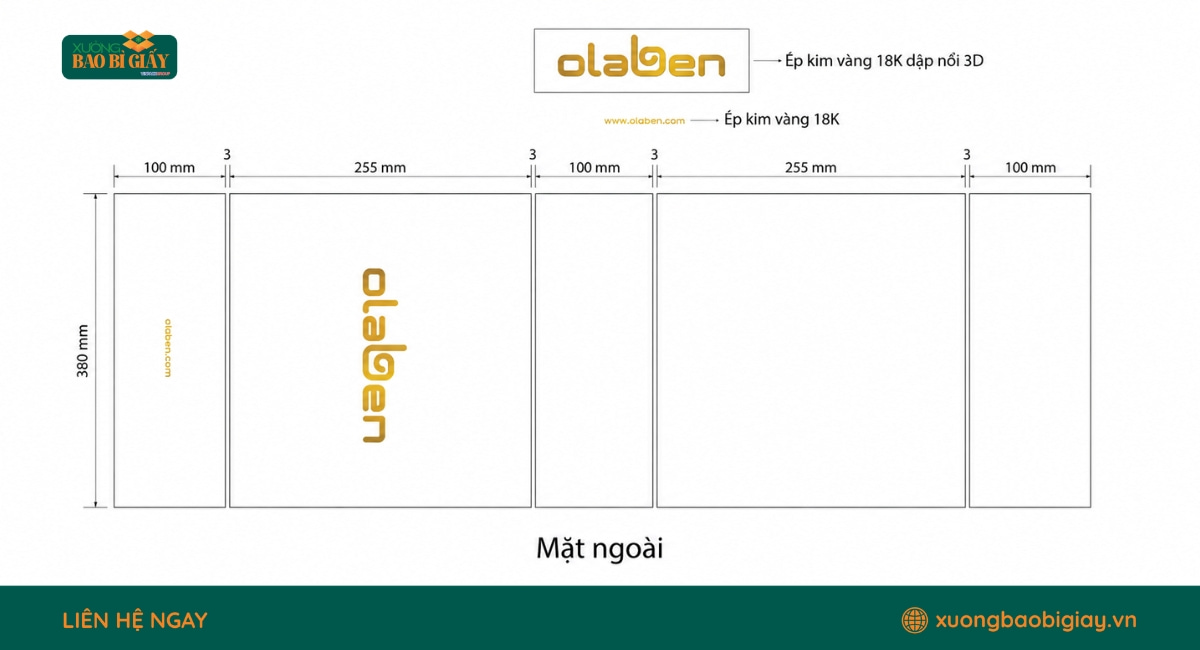 Giải pháp hộp giấy cao cấp Xưởng Bao Bì Giấy triển khai cho Olaben